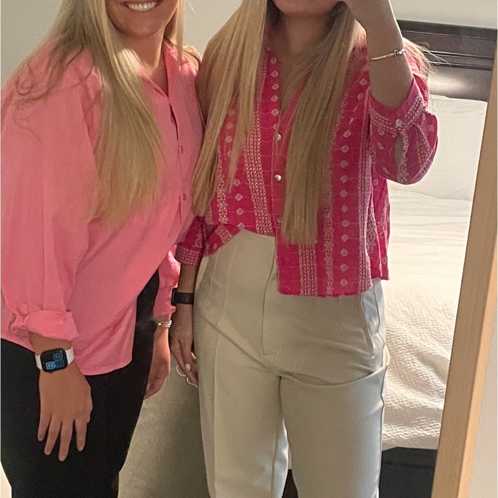 Zara pink long sleeve top